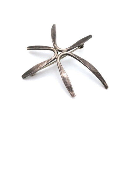 Christian Schmidt USA vintage Modernist silver starburst brooch mid century jewelry design