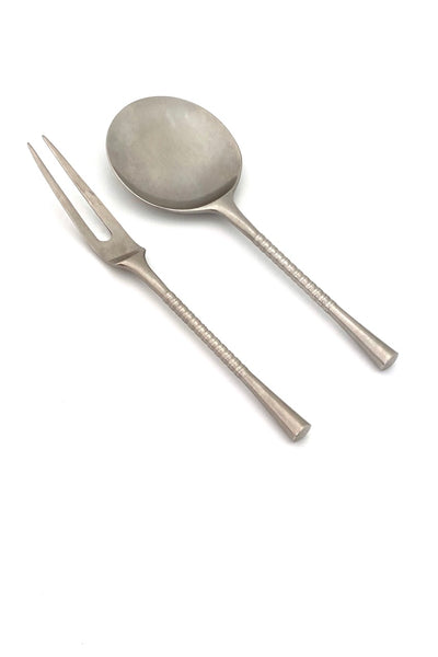 Dansk Finland vintage Jette serving spoon fork set stainless steel Jens Quistgaard mid century modern Scandinavian design