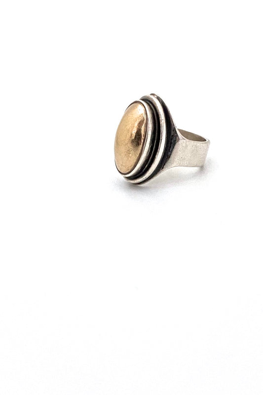 Darla Hesse Canada vintage silver 14k gold ring Canadian Modernist jewelry design