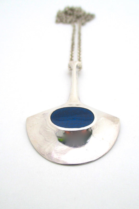 David Andersen Norway vintage Scandinavian Modern silver enamel pendant necklace by Bjorn Sigurd Ostern