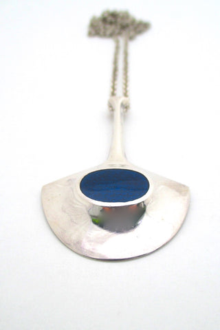 David Andersen Norway vintage Scandinavian Modern silver enamel pendant necklace by Bjorn Sigurd Ostern