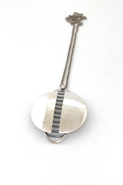 David-Andersen Norway extra large vintage silver pendant for necklace Scandinavian Modernist jewelry design