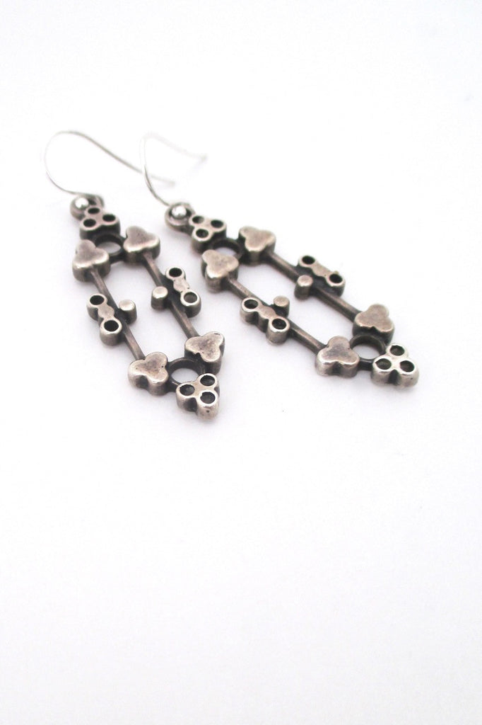 David-Andersen Norway vintage Scandinavian Modern silver drop earrings by Marianne Berg