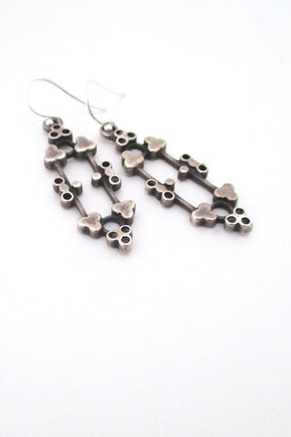 David-Andersen Norway vintage Scandinavian Modern silver drop earrings by Marianne Berg