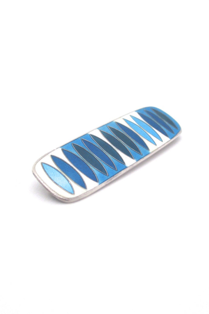 David-Andersen Norway vintage Scandinavian Modern silver enamel graphic brooch