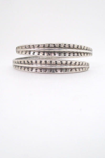 David Andersen Norway vintage heavy silver wrap bracelet Scandinavian design