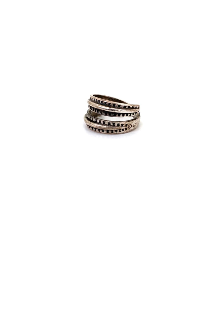 David-Andersen Norway vintage silver Saga series wrap ring Scandinavian jewelry design
