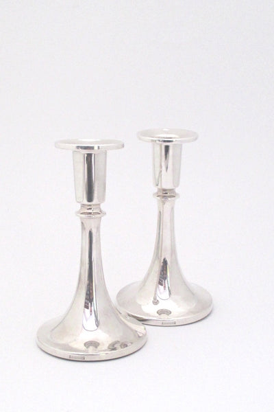 David Andersen Norway vintage mid century pair silver candle holders 