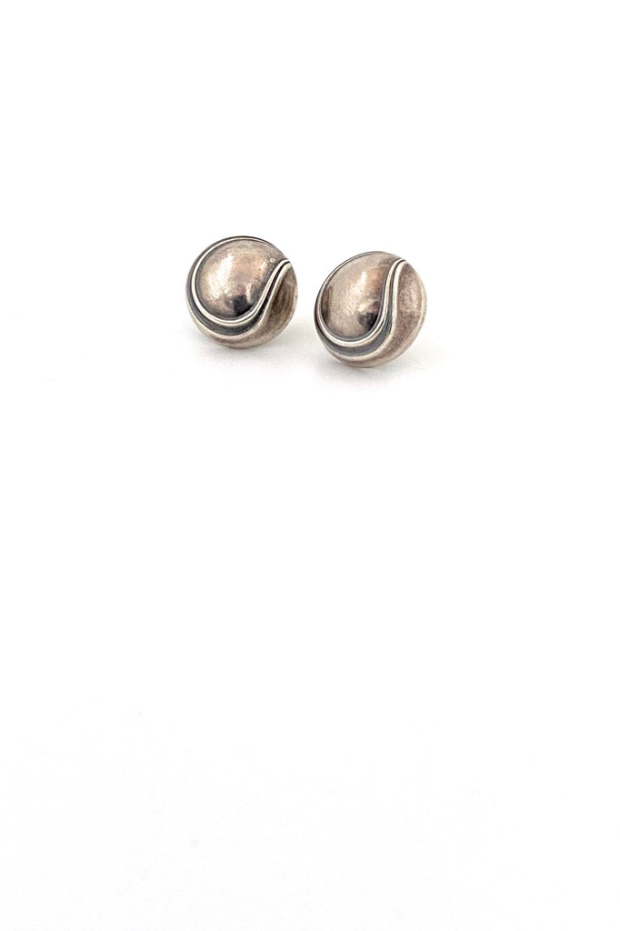 David-Andersen vintage silver dome earrings post back Scandinavian Modern jewelry design