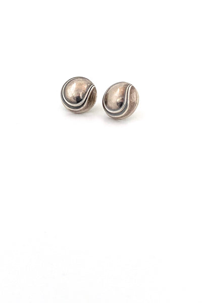 David-Andersen vintage silver dome earrings post back Scandinavian Modern jewelry design