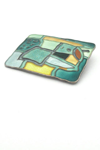 David Andersen Norway vintage silver enamel four seasons summer brooch