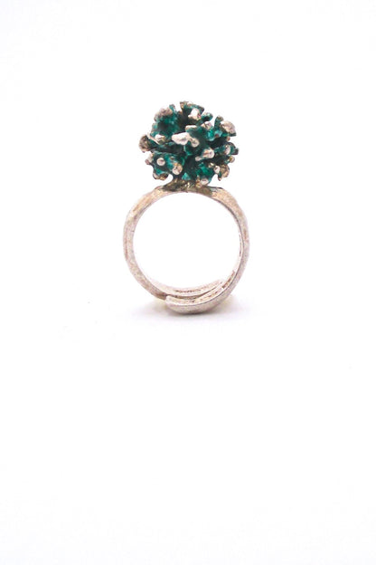David Andersen Norway vintage silver enamel ring Karl Jorgen Otteren Scandinavian Modern jewelry design