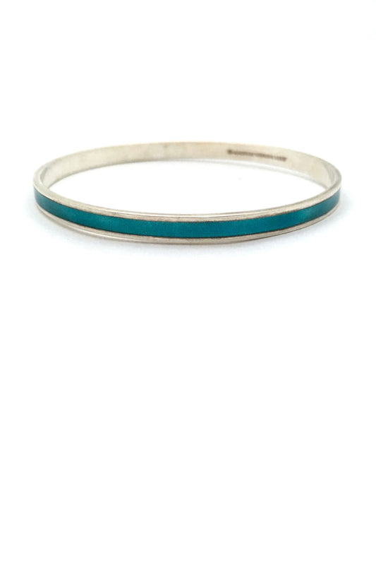 David Andersen Norway vintage sterling silver enamel bangle bracelet Scandinavian Modern design jewelry
