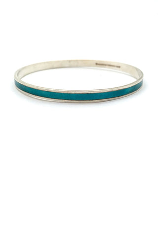 David Andersen Norway vintage sterling silver enamel bangle bracelet Scandinavian Modern design jewelry