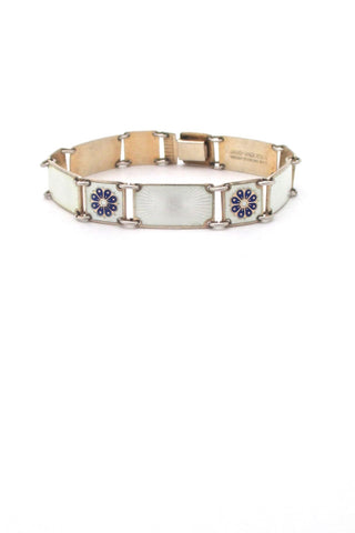David-Andersen Norway vintage silver enamel panel link bracelet