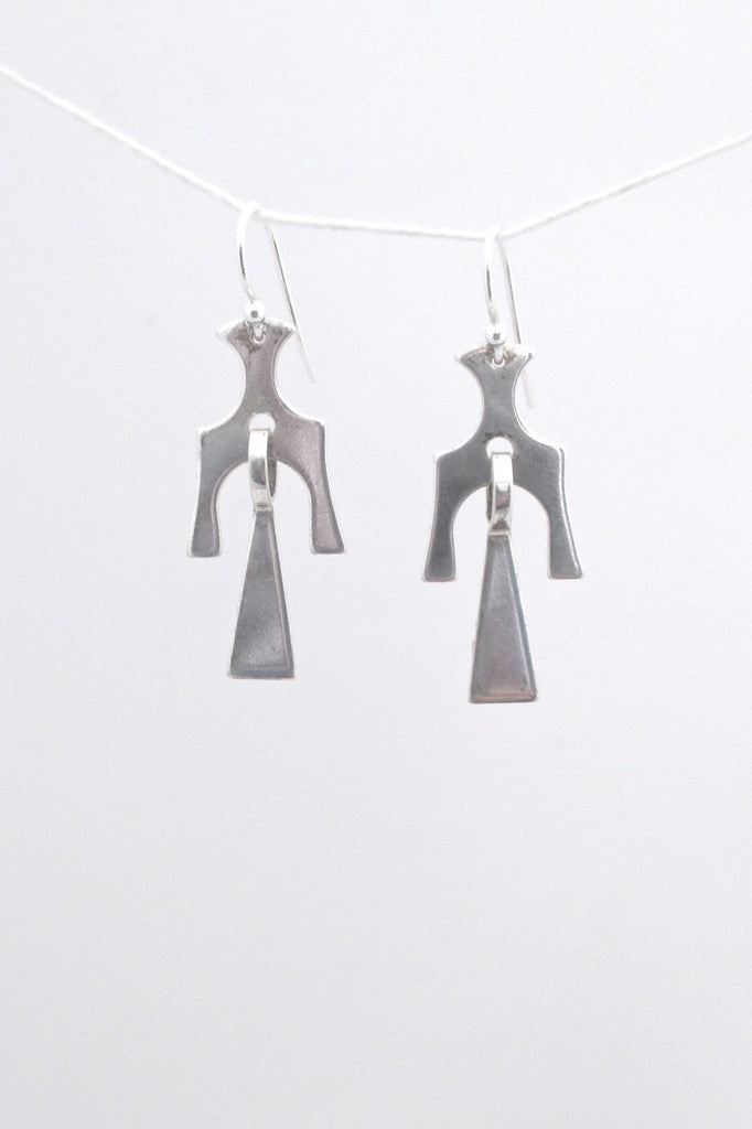 David Andersen Norway vintage Scandinavian Modern silver kinetic earrings