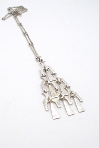 David Andersen Norway vintage Scandinavian Modern kinetic silver pendant necklace