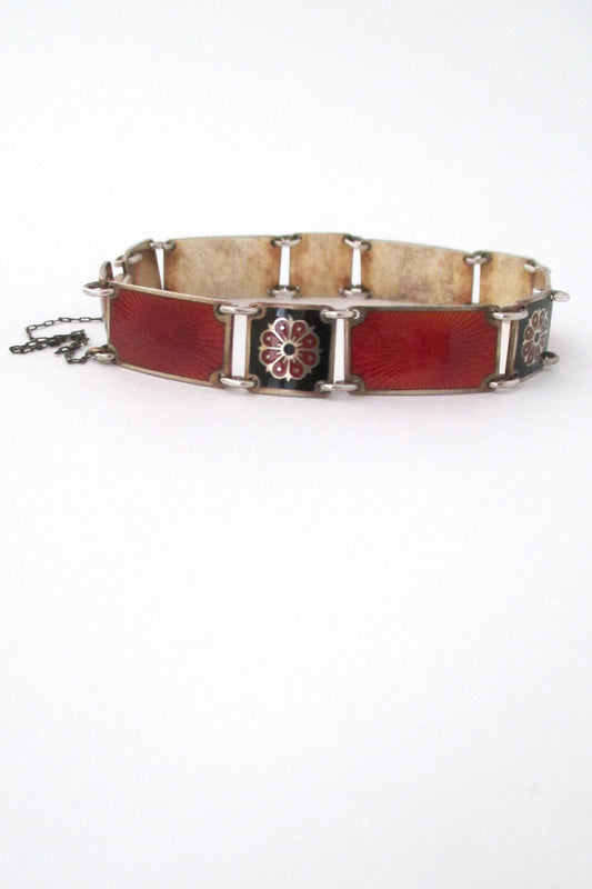 David-Andersen Norway vintage Scandinavian silver & enamel bracelet