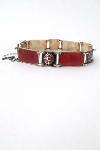 David-Andersen Norway vintage Scandinavian silver & enamel bracelet