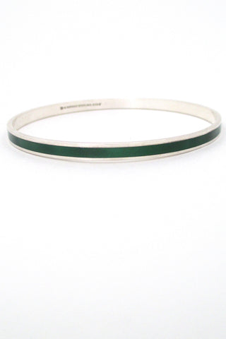 David-Andersen Norway vintage Scandinavian Modernist sterling silver & enamel green bracelet
