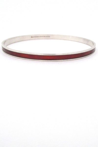 David-Andersen Norway vintage Scandinavian Modernist sterling silver & enamel red bracelet