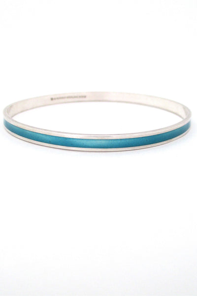 David-Andersen Norway vintage Scandinavian Modernist sterling silver & enamel turquoise bracelet