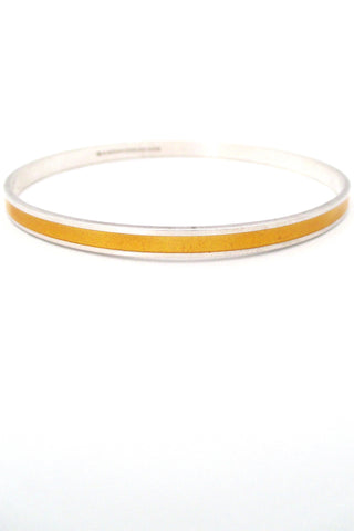 David-Andersen Norway vintage Scandinavian Modernist sterling silver & enamel yellow bracelet