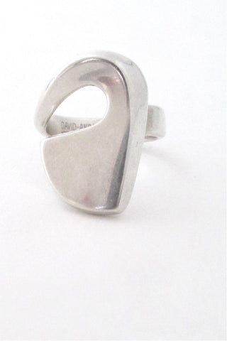 David-Andersen Norway vintage modernist silver large swirl ring