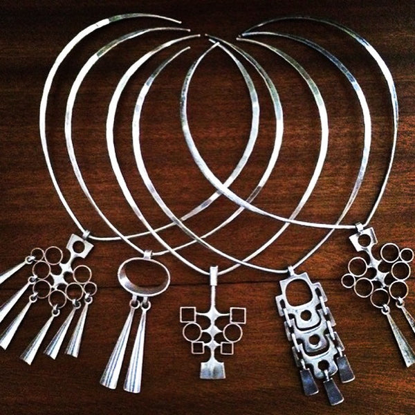 David-Andersen long kinetic pendant & neck ring