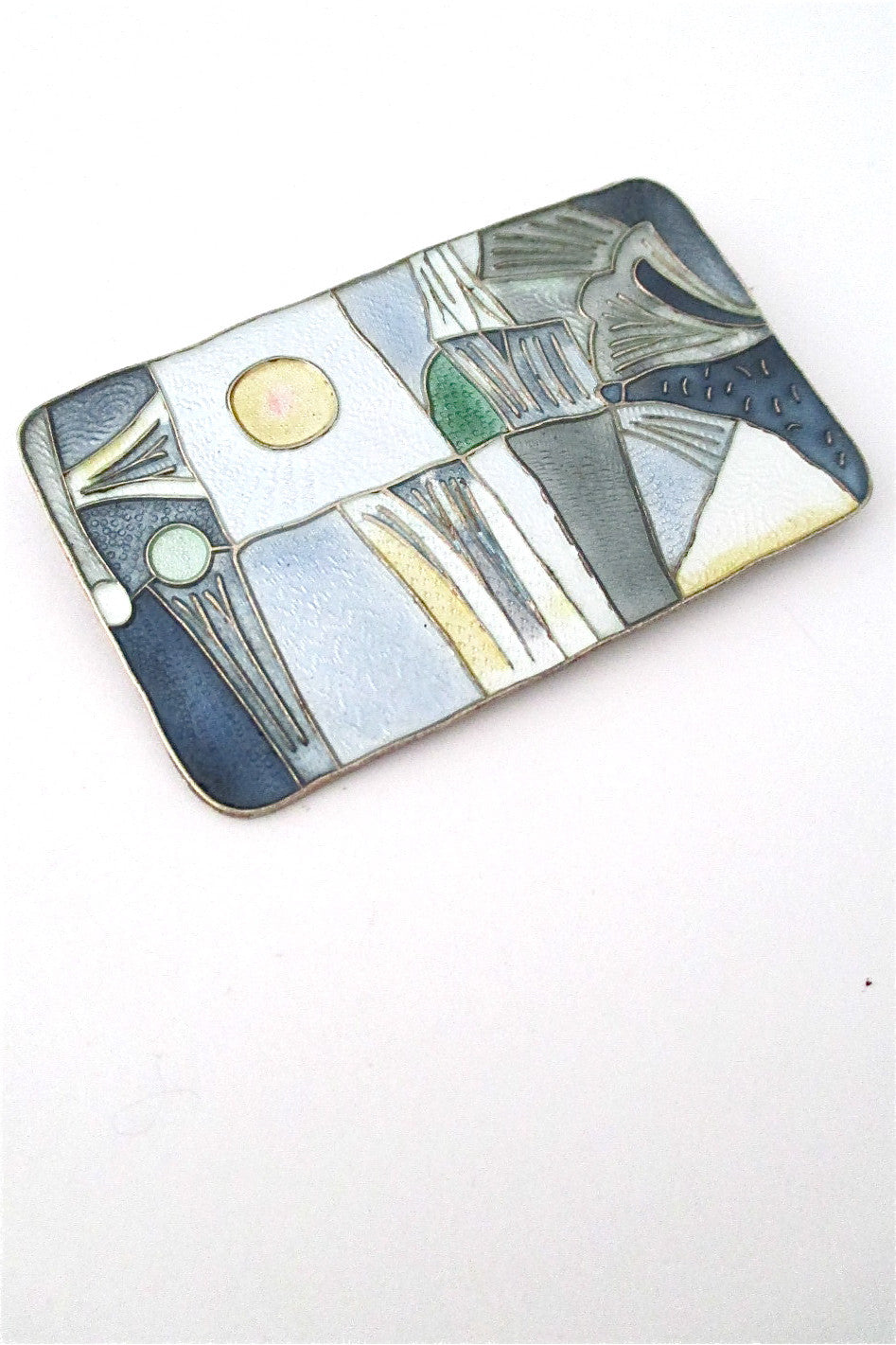 David-Andersen Norway vintage silver & enamel rare large four seasons spring brooch