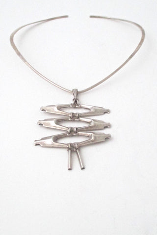 David Andersen Norway vintage silver kinetic pendant and neck ring at Samantha Howard Vintage