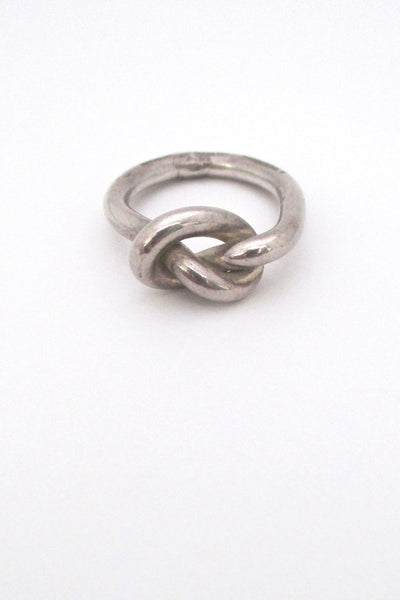 Erik Hyldebrandt Denmark vintage silver knot ring Scandinavian Modern design