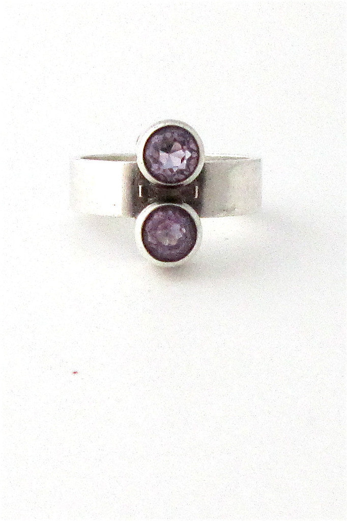 Elis Kauppi for Kupittaan Kulta Finland silver and amethyst ring
