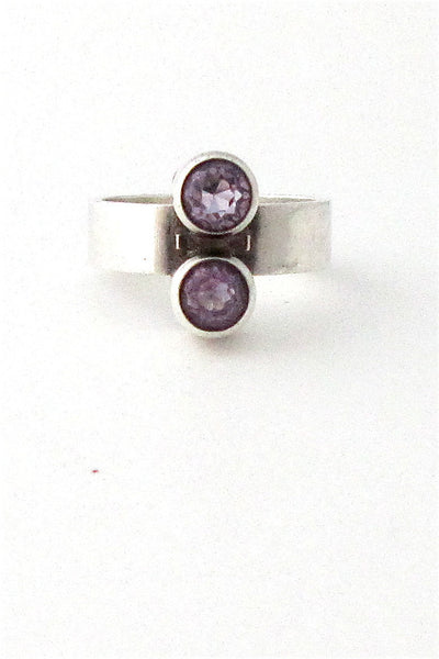 Elis Kauppi for Kupittaan Kulta Finland silver and amethyst ring