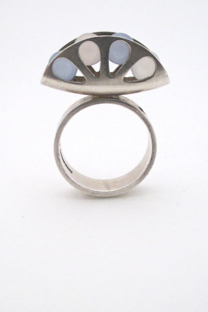 Elis Kauppi Kupittaan Kulta Finland vintage Scandinavian Modern chalcedony ring Nordic design