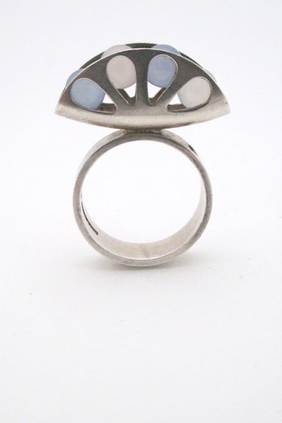Elis Kauppi Kupittaan Kulta Finland vintage Scandinavian Modern chalcedony ring Nordic design