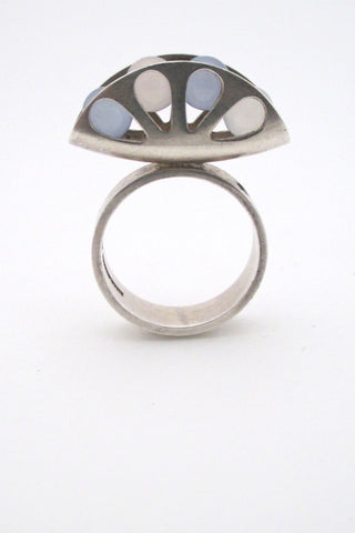 Elis Kauppi Kupittaan Kulta Finland vintage Scandinavian Modern chalcedony ring Nordic design