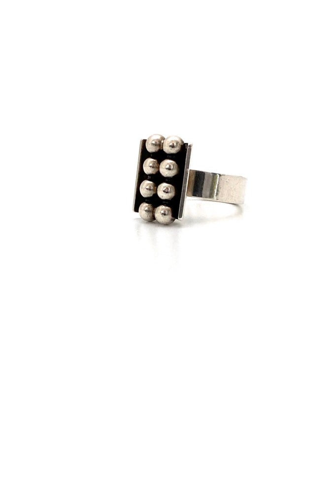 Elis Kauppi Kupittaan Kulta Finland vintage silver 8 spheres ring Scandinavian Modernist jewelry design