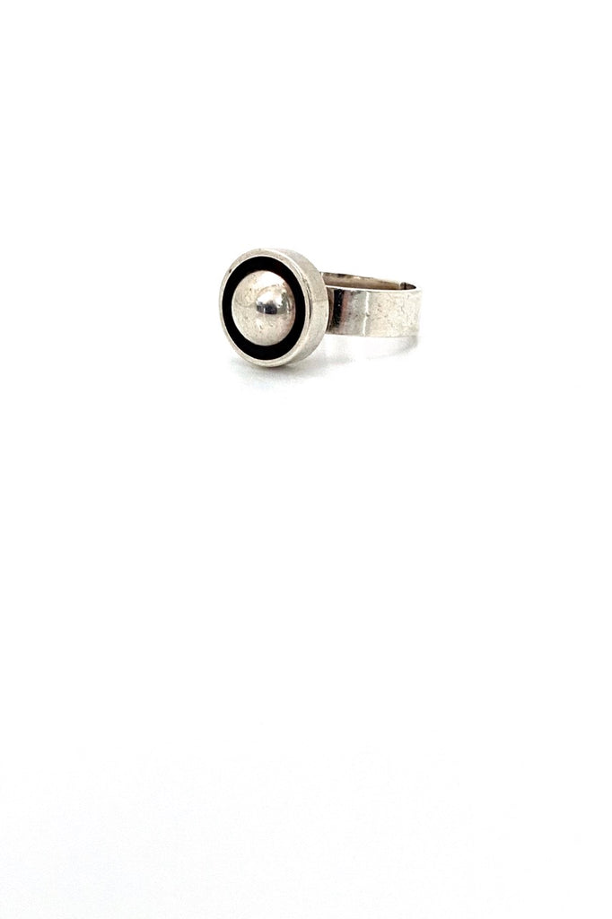 Elis Kauppi Kupittaan Kulta Finland vintage silver sphere ring Scandinavian Modernist jewelry design
