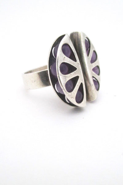 Elis Kauppi Kupittaan Kulta Finland vintage Scandinavian Modern amethyst ring Nordic design