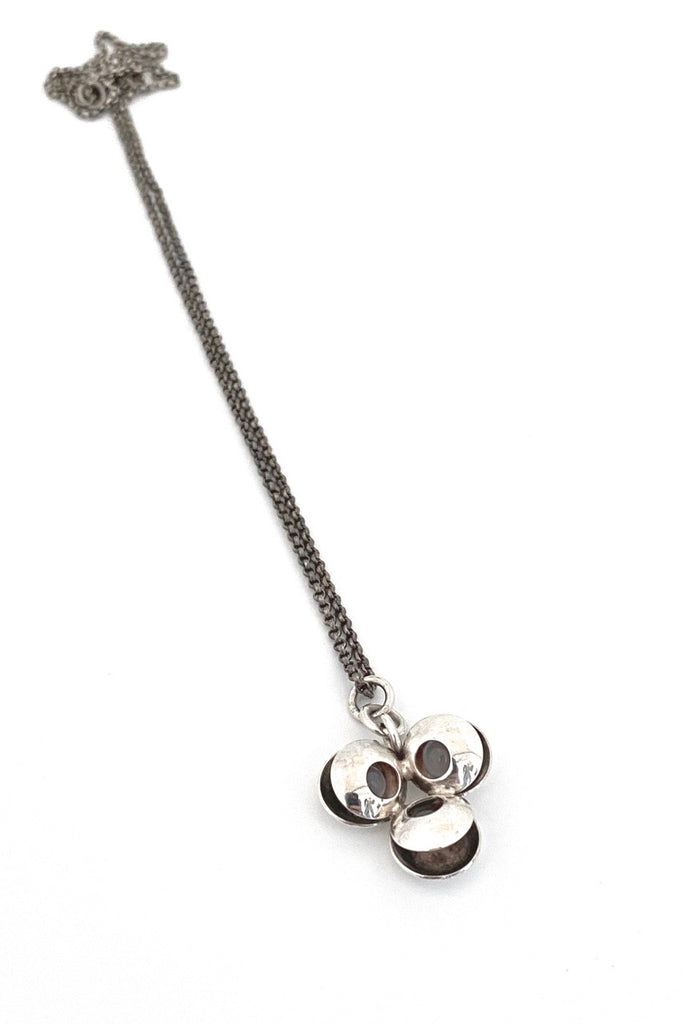 Elis Kauppi Kupittaan Kulta Finland vintage silver chalcedony 3 spheres pendant Scandinavian Modernist jewelry design