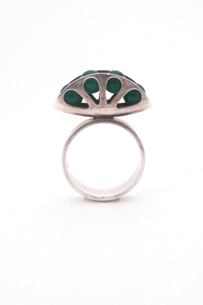 Elis Kauppi Kupittaan Kulta Finland vintage Scandinavian Modern chrysoprase ring Nordic design