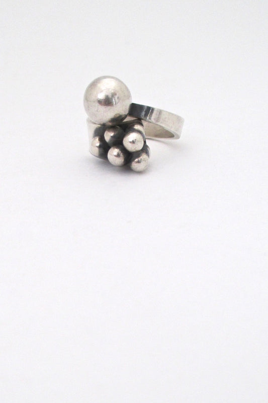 Elis Kauppi Kupittaan Kulta Finland vintage silver bubbles ring Scandinavian Modernist design