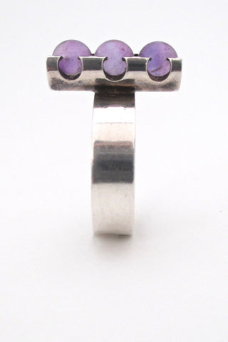 Elis Kauppi Kupittaan Kulta Finland vintage Scandinavian Modern silver amethyst ring