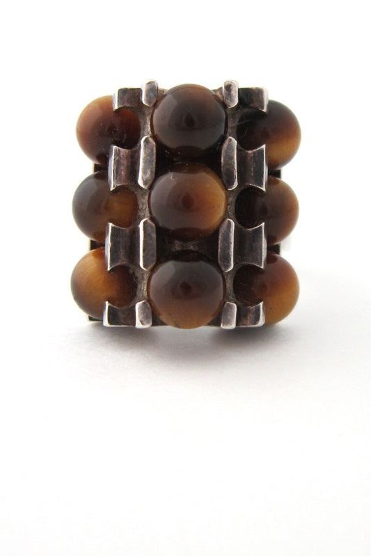 Elis Kauppi silver & tiger's eye ring