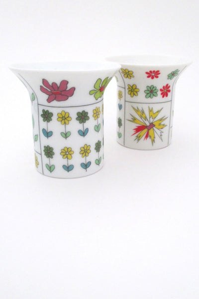 Emilio Pucci for Rosenthal vintage mid century modernist porcelain Piemonte pair candle holders