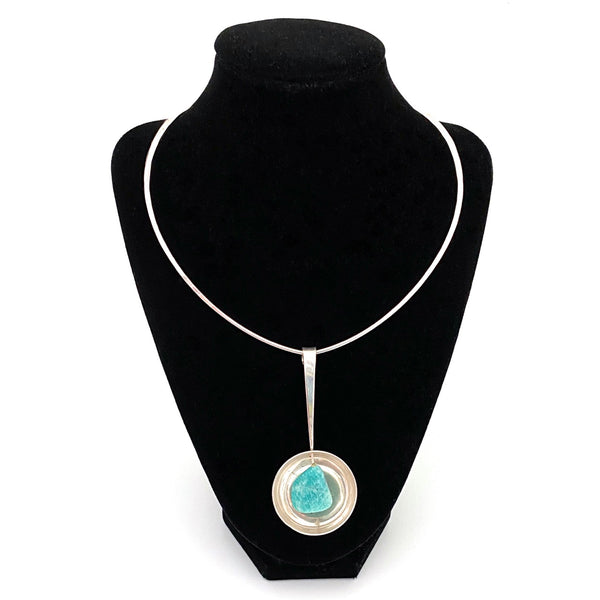 Plus Studios Norway large silver & amazonite necklace ~ Erling Christoffersen