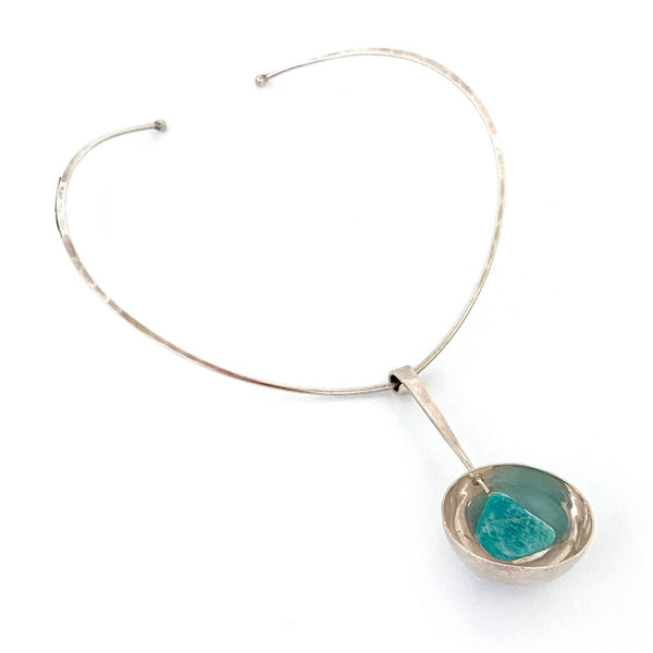 Plus Studios Norway large silver & amazonite necklace ~ Erling Christoffersen