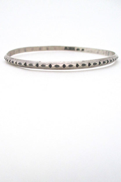 Erling Christoffersen for Plus Studios Norway Design vintage modernist silver bangle