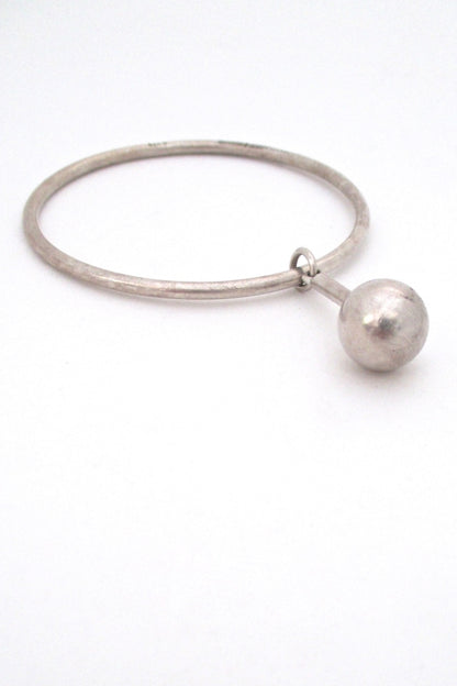 Ernst Dragsted Denmark vintage Scandinavian modern silver Nordic design bangle bracelet 
